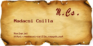 Madacsi Csilla névjegykártya