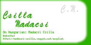 csilla madacsi business card